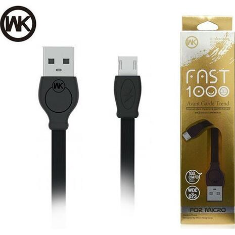 Καλώδιο φόρτισης WK USB σε Micro Black 1m Fast WDC-023